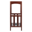 Pemberly Row Transitional Solid Wood Umbrella Stand with Tray in Walnut