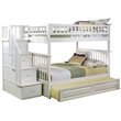 Pemberly Row Full Over Full Staircase Trundle Bunk Bed