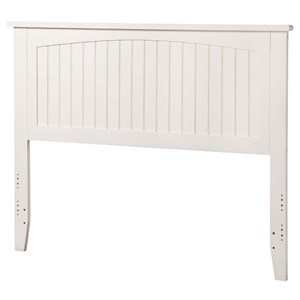 Pemberly Row Modern Wood Full Panel Headboard with USB Charging Station in White
