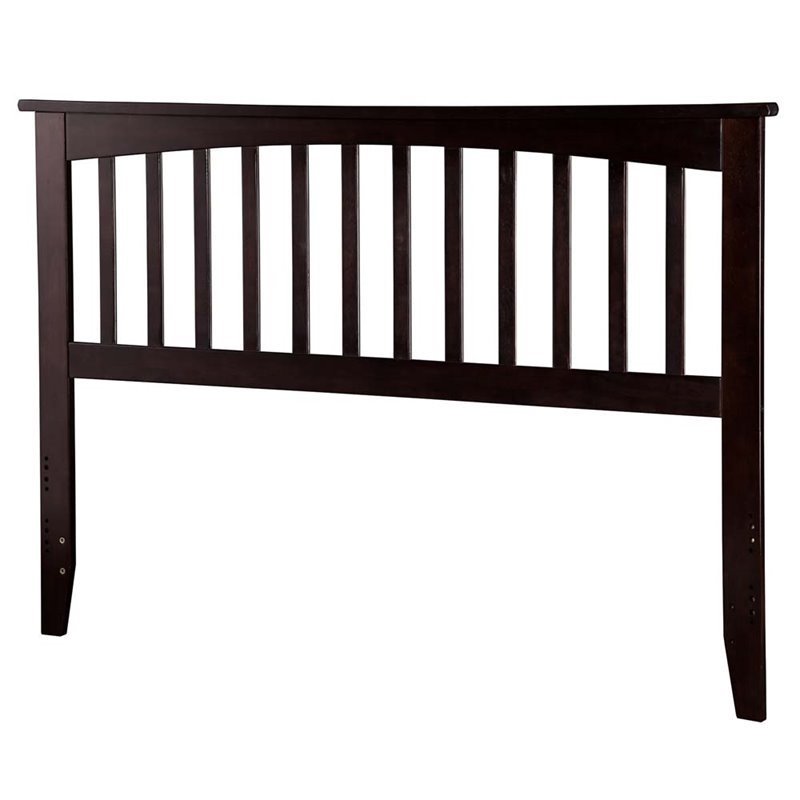 Pemberly Row Mission King Wood Headboard in Espresso