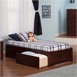 Pemberly Row Twin Storage Platform Bed in Walnut