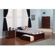 Pemberly Row Twin Storage Platform Bed in Walnut