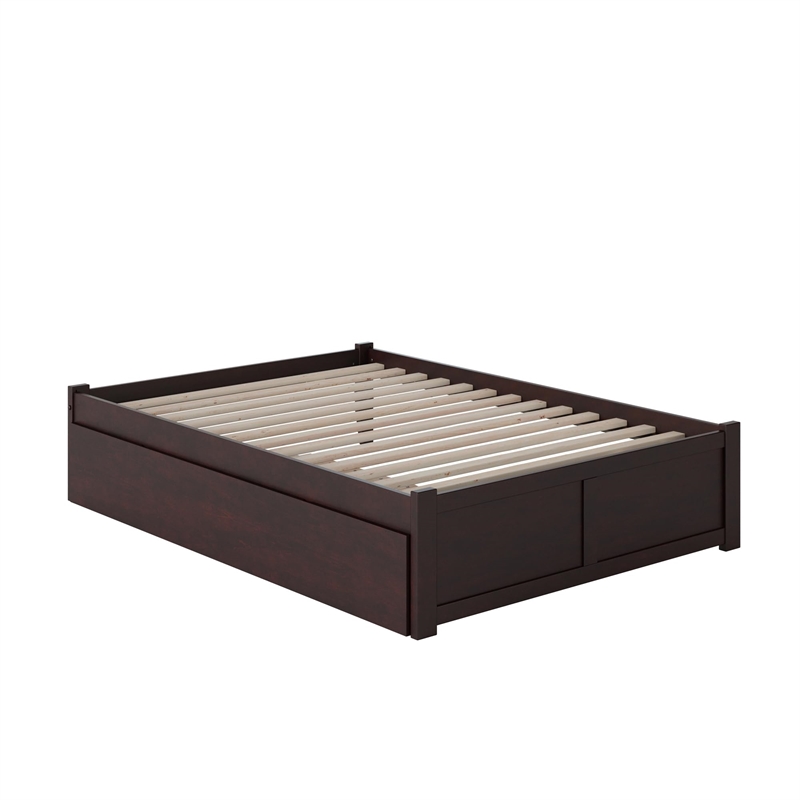 Pemberly Row Full Trundle Platform Bed in Espresso