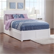 Pemberly Row Full Wood Platform Bed with Footboard & Twin Trundle in White