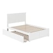 Pemberly Row Full Wood Platform Bed with Footboard & Twin Trundle in White