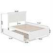 Pemberly Row Full Wood Platform Bed with Footboard & Twin Trundle in White
