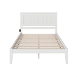 Pemberly Row Solid Wood Queen Platform Bed with USB Charging Station in White