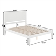 Pemberly Row Solid Wood Queen Platform Bed with USB Charging Station in White