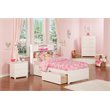 Pemberly Row Transitional Solid Wood Twin Storage Platform Bed in White