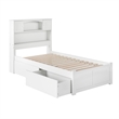 Pemberly Row Transitional Solid Wood Twin Storage Platform Bed in White