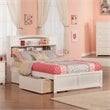 Pemberly Row Transitional Solid Wood Full Storage Platform Bed in White