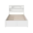 Pemberly Row Transitional Solid Wood Full Storage Platform Bed in White