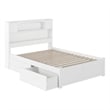 Pemberly Row Transitional Solid Wood Full Storage Platform Bed in White
