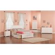 Pemberly Row Madison Full Wood Platform Bed and Storage Drawers in White
