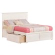 Pemberly Row Madison Full Wood Platform Bed and Storage Drawers in White