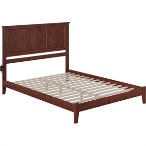 Pemberly Row Madison King Solid Wood Platform Bed in Walnut