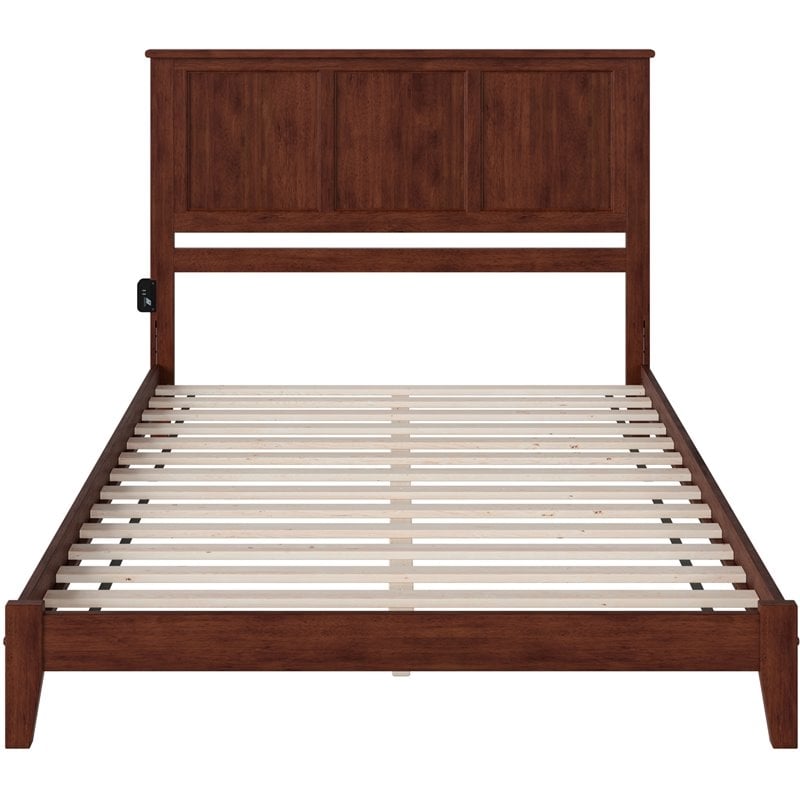 Pemberly Row Madison King Solid Wood Platform Bed in Walnut