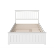 Pemberly Row Farmhouse Solid Wood Full Trundle Platform Bed in White