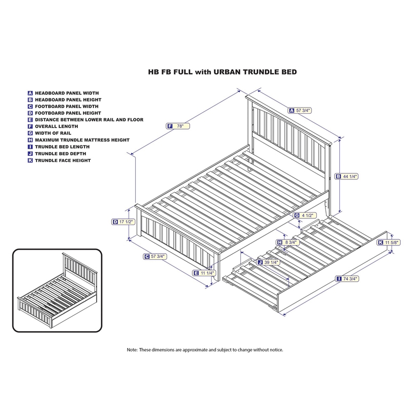 Pemberly Row Farmhouse Solid Wood Full Trundle Platform Bed in White