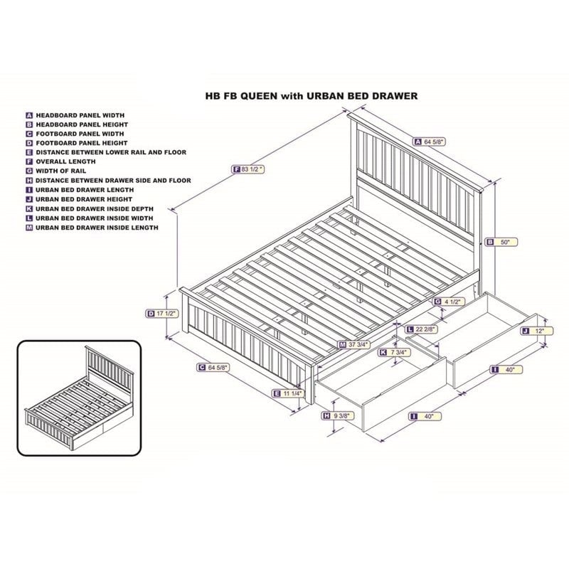 Pemberly Row Farmhouse Solid Wood Queen Storage Platform Bed in Walnut