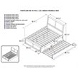 Pemberly Row Portland Full Wood Platform Bed  & Twin Trundle in White