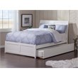 Pemberly Row Portland Full Wood Platform Bed  & Twin Trundle in White
