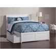 Pemberly Row Portland Full Storage Wood Platform Bed  in White
