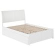 Pemberly Row Portland Full Storage Wood Platform Bed  in White