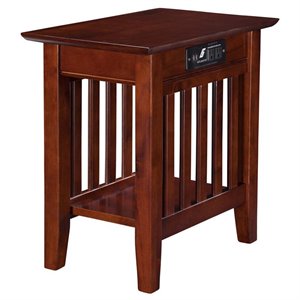 Pemberly Row End Table Coffee Accent Table Rectangle in Wood - Walnut