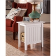 Pemberly Row Transitional Solid Wood Chair Side Table in White