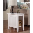 Pemberly Row Transitional Solid Wood Chair Side Table in White