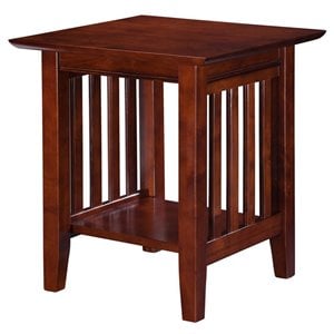 Pemberly Row End Table Coffee Accent Table Square in Solid Wood - Walnut