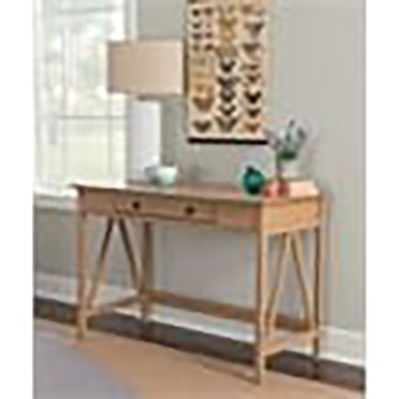 Pemberly Row 1 Drawer Transitional Wood Desk in Driftwood Brown