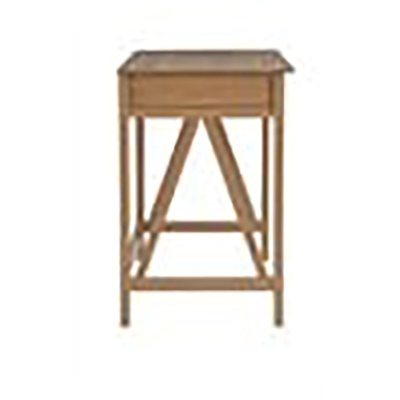 Pemberly Row 1 Drawer Transitional Wood Desk in Driftwood Brown