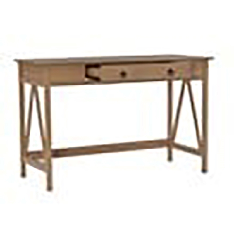 Pemberly Row 1 Drawer Transitional Wood Desk in Driftwood Brown