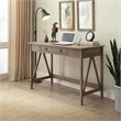 Pemberly Row 1 Drawer Transitional Wood Desk in Driftwood Brown