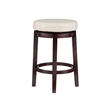 Pemberly Row Wood Bar Stool Chair in White With Rotating Round Seat & Footrest