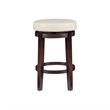 Pemberly Row Wood Bar Stool Chair in White With Rotating Round Seat & Footrest