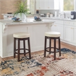 Pemberly Row Wood Bar Stool Chair in White With Rotating Round Seat & Footrest