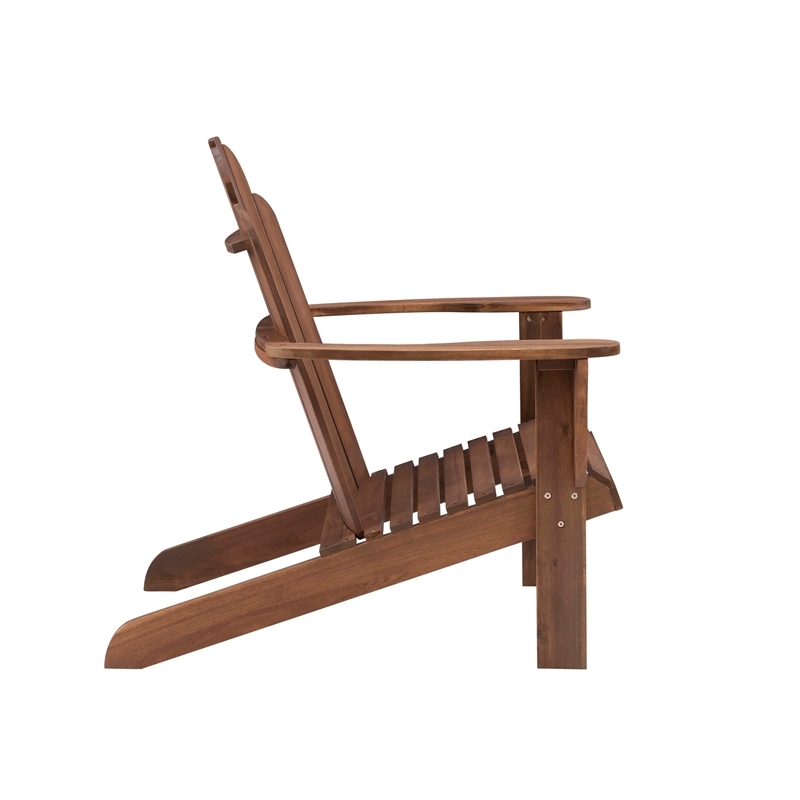 Pemberly Row Transitional Wood Outdoor Chair in Acorn Brown Stain