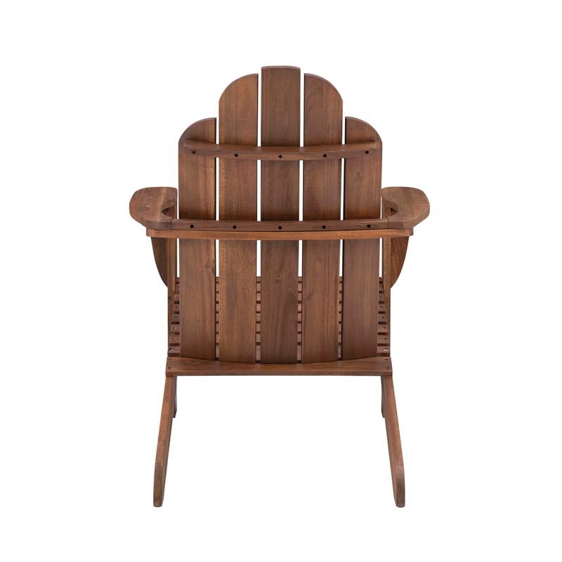 Pemberly Row Transitional Wood Outdoor Chair in Acorn Brown Stain