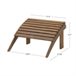 Pemberly Row Transitional Wood Outdoor Ottoman in Acorn Brown Stain