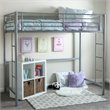 Pemberly Row Metal Twin Loft Bunk Bed in Silver