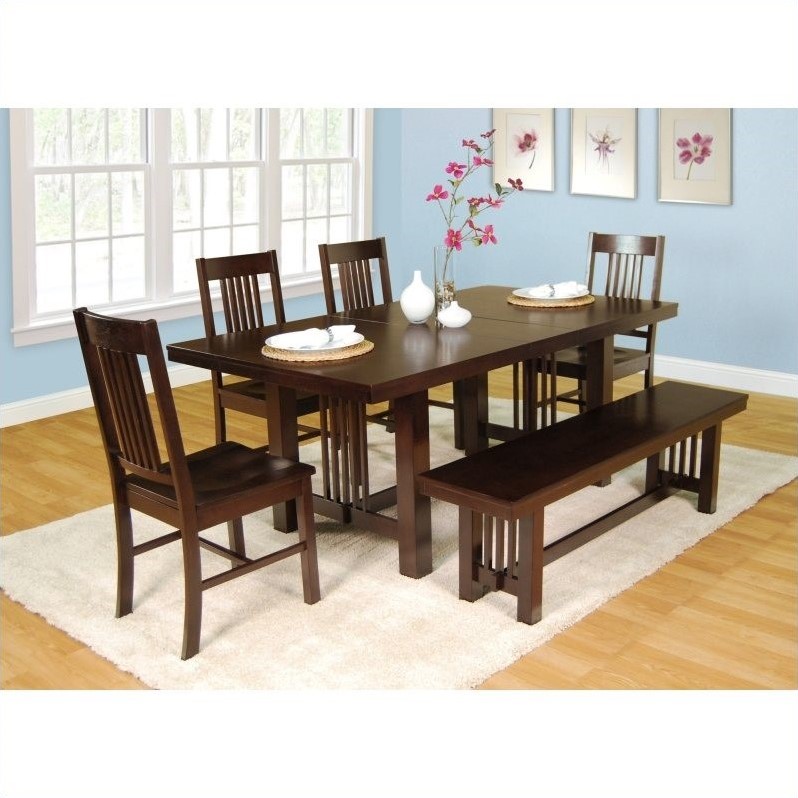 Pemberly Row 6 Piece Meridian Wood Dining Set In Cappuccino Pr 429298 Pemberly Row 6 Piece Meridian Wood Dining Set In Cappuccino