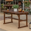 Pemberly Row 7 Piece Acacia Patio Dining Set in Dark Brown