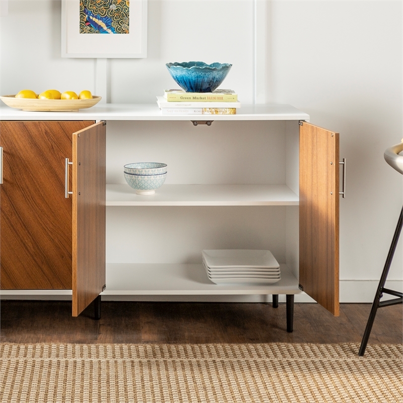 Pemberly Row Modern Wood Book match Buffet for TVs up to 58