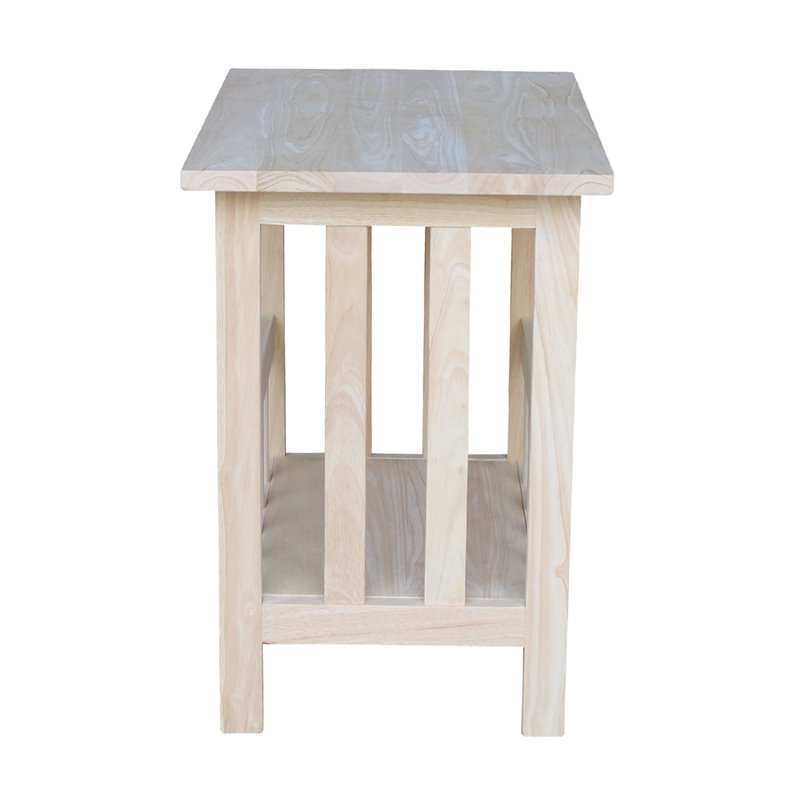 Pemberly Row 1 Shelf Solid Para Wood Magazine End Table in Natural