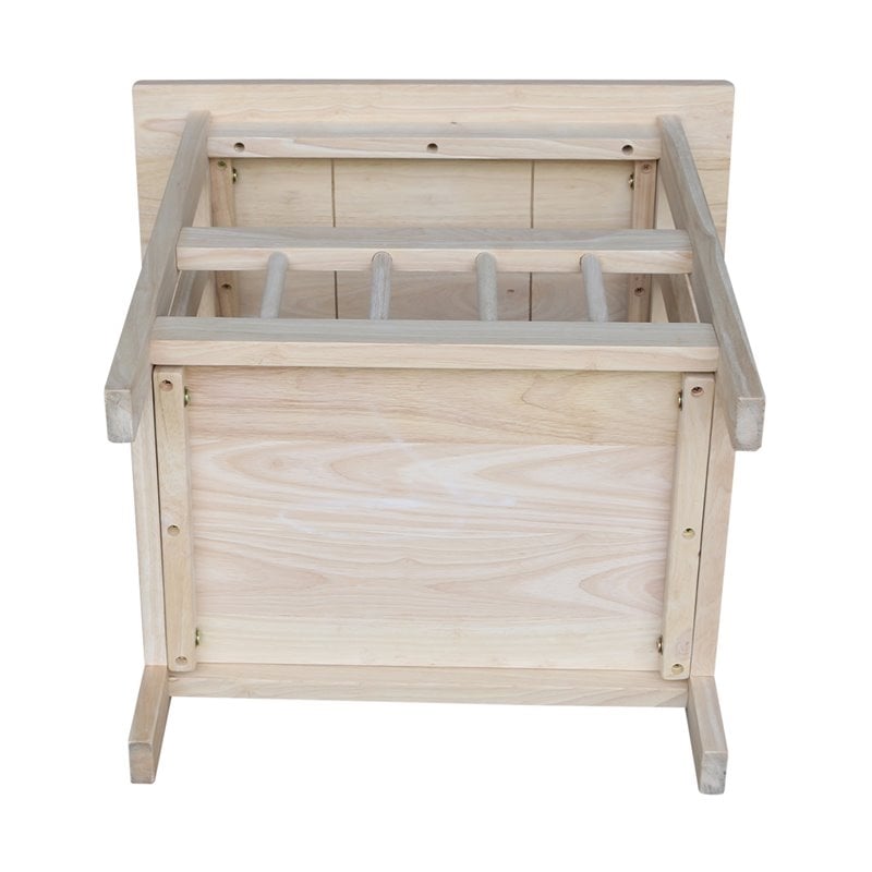 Pemberly Row 1 Shelf Solid Para Wood Magazine End Table in Natural