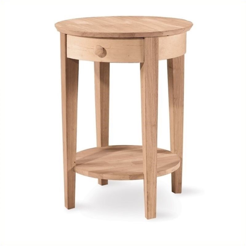 Pemberly Row Unfinished Accent Table with One Drawer