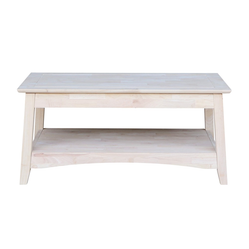 Pemberley Row Solid Parawood Unfinished Coffee Table Rectangular Lift Top 40